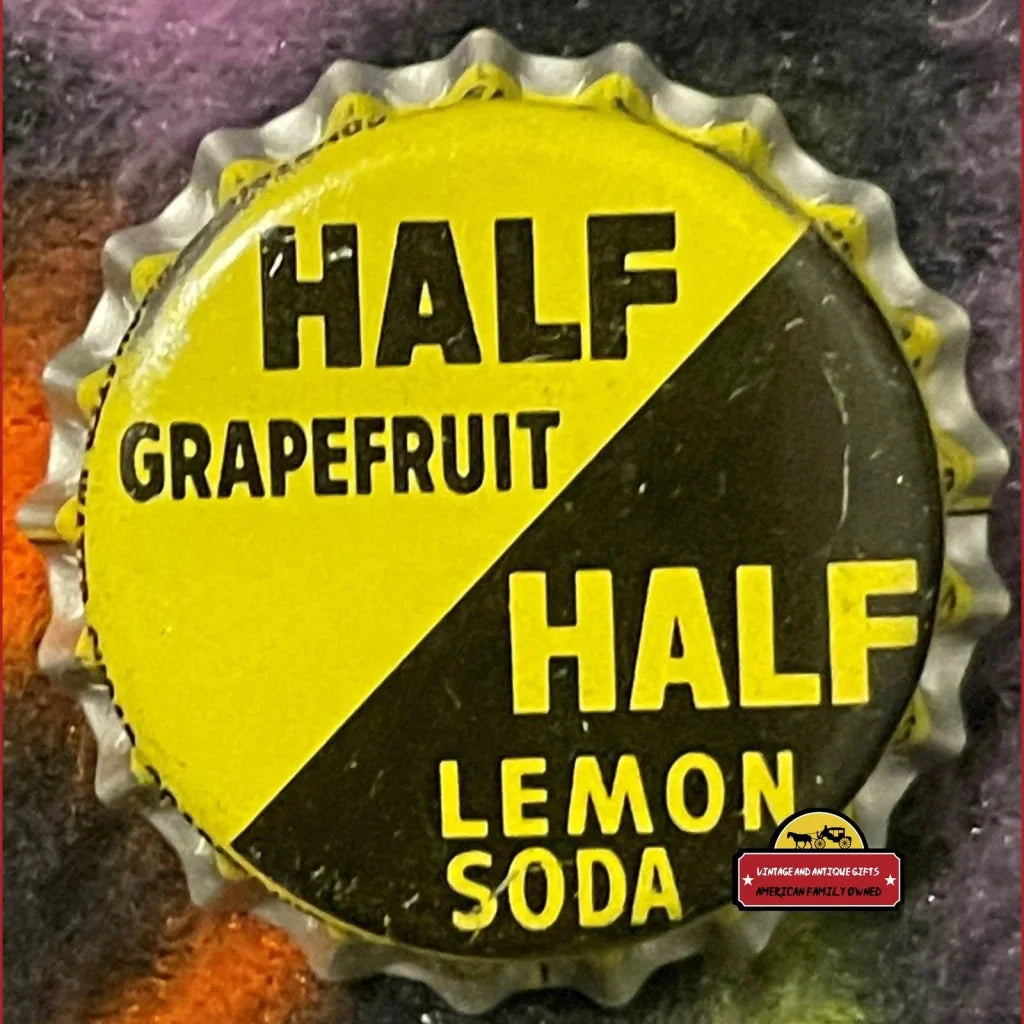 Rare 1950s Antique Vintage Half Grapefruit Half Lemon Soda Cap