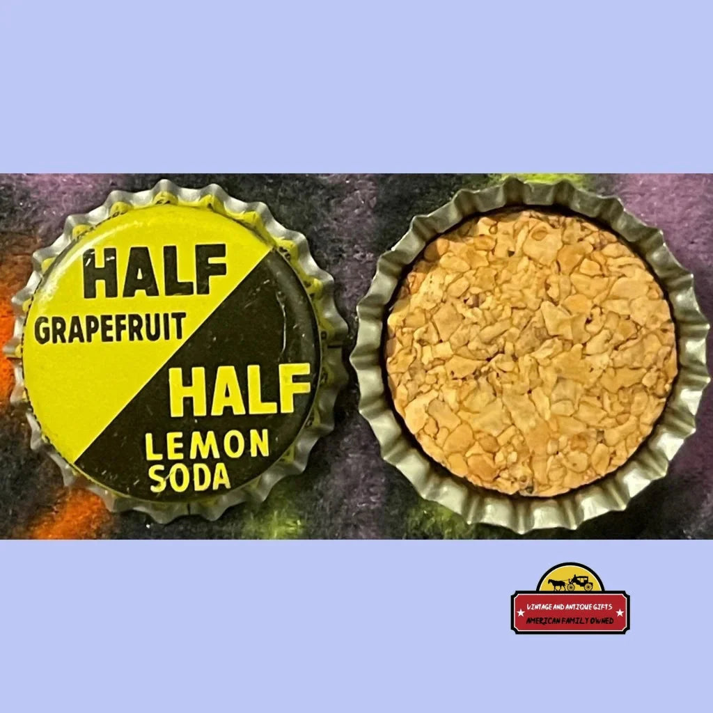 Rare 1950s Antique Vintage Half Grapefruit Half Lemon Soda Cap