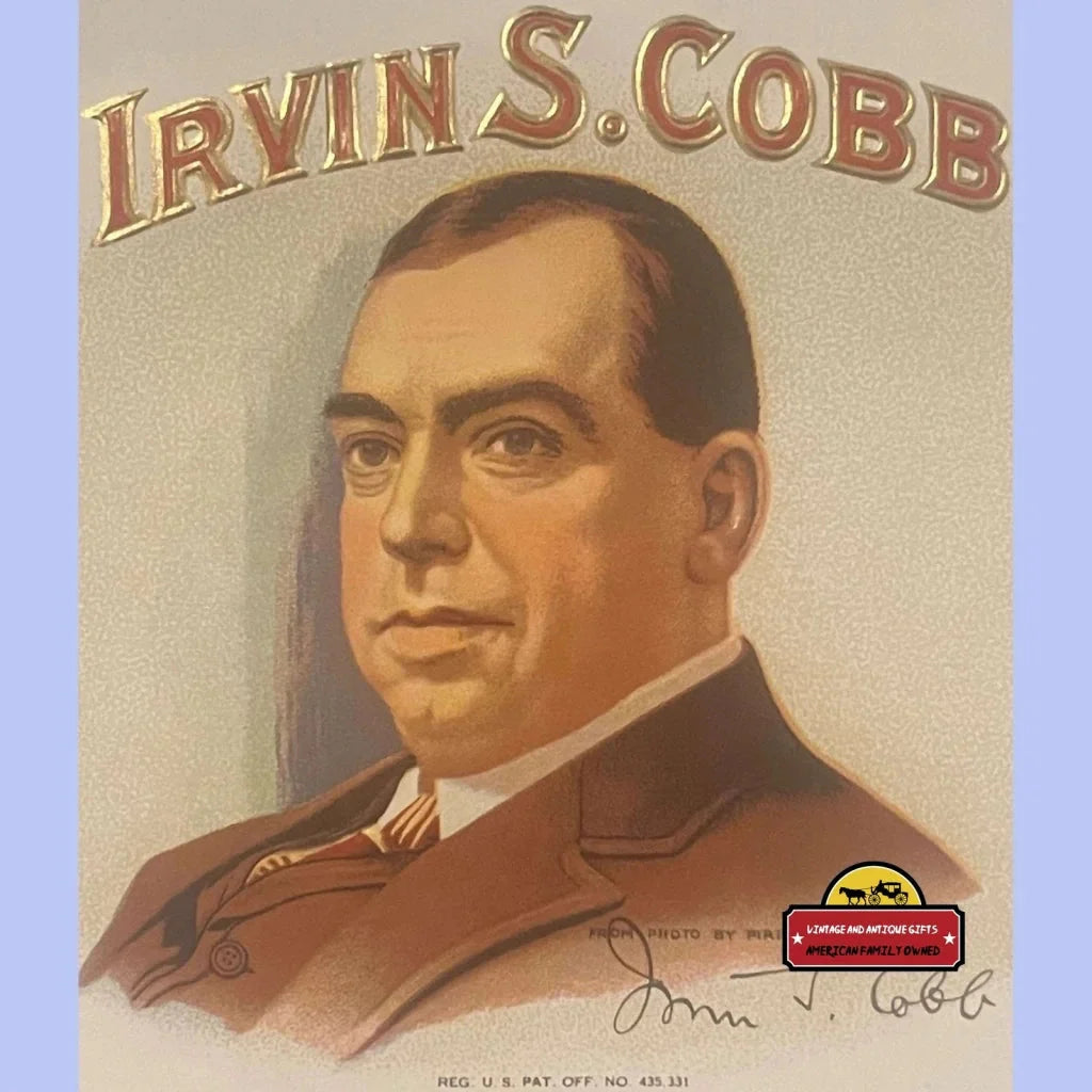 Rare Embossed Cigar Label Antique Irvin S Cobb Duke of Paducah