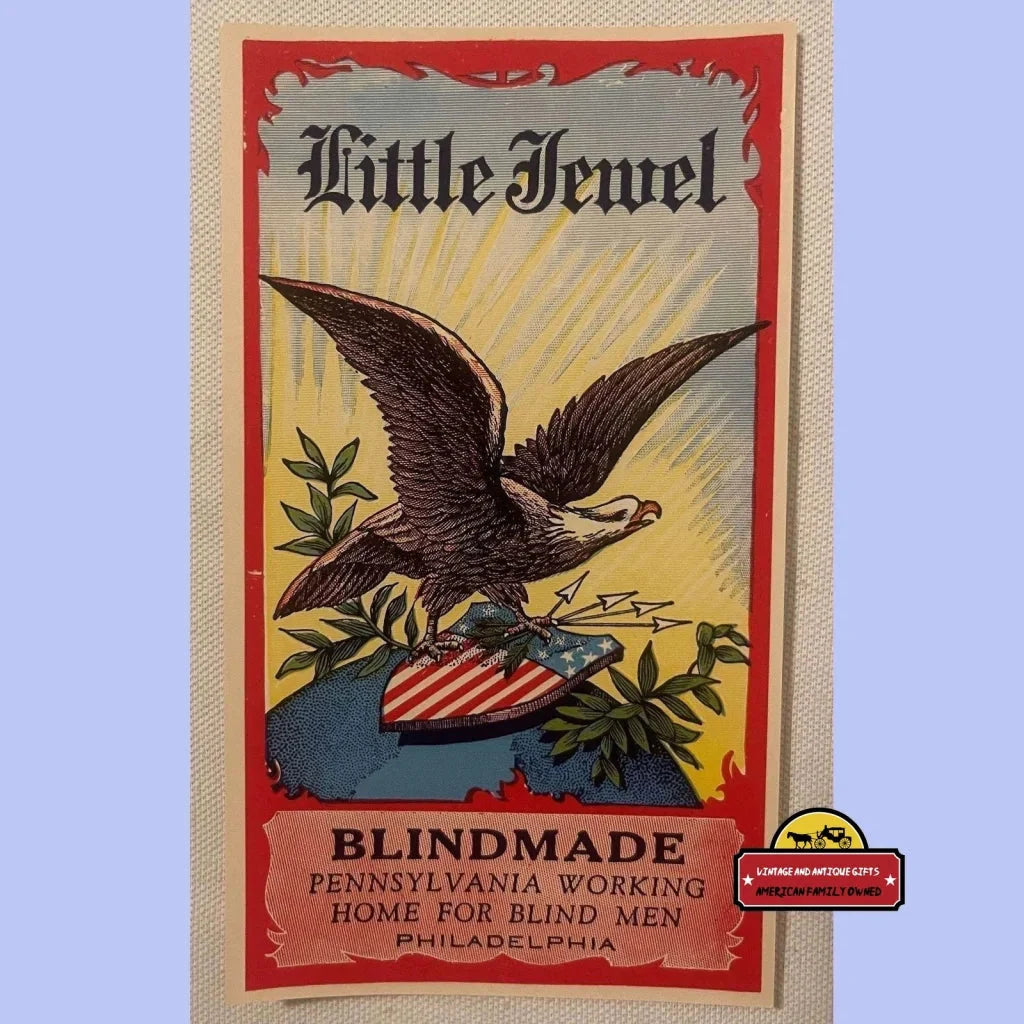 Rare Antique Vintage Jewel Broom Label Made By The Blind