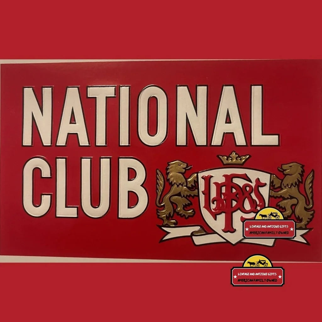 Rare National Club Antique Vintage Cigar Label from Early 1900s