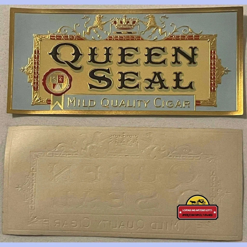 Rare Antique Queen Seal Cigar Label Vintage 1920s Collectible