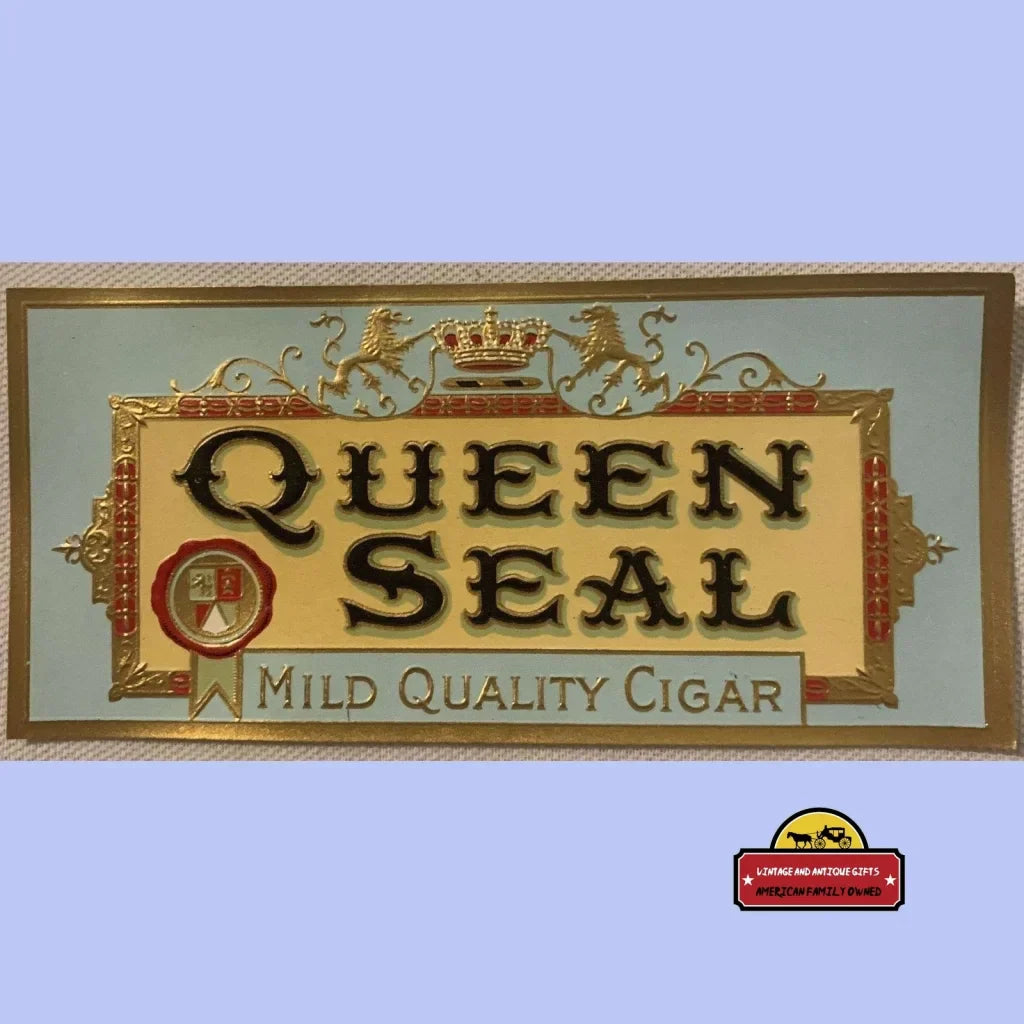 Rare Antique Queen Seal Cigar Label Vintage 1920s Collectible