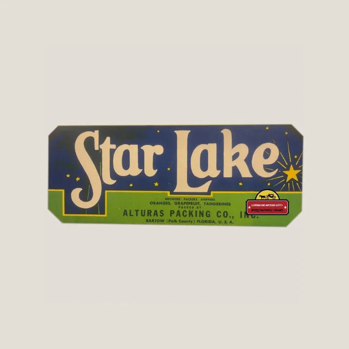 Antique Vintage Star Lake Crate Label Brings 1940s Charm