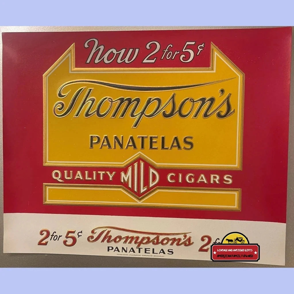 Rare 1920s Thompsons Embossed Cigar Label from Tampa FL