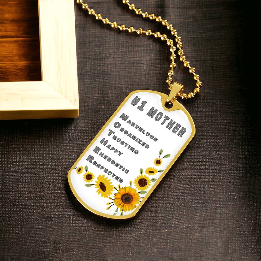 #1 Mother Personalized Dogtag Necklace White Mothers Day Gift - Army Tag Necklace, Dog Tag Necklace
