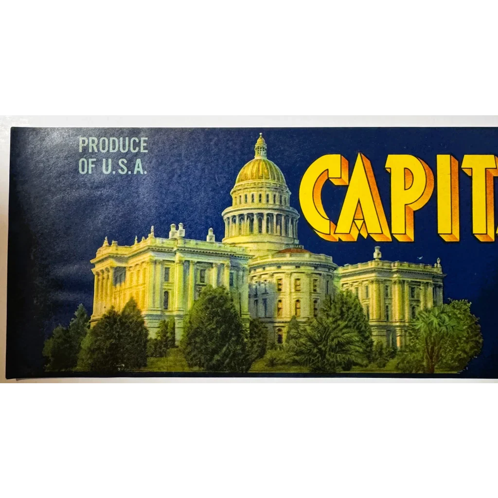 Authentic 1940s Capital Pak Crate Label From Sacramento's Past