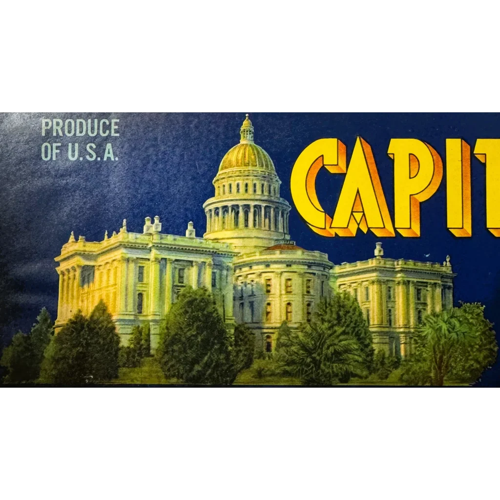 Authentic 1940s Capital Pak Crate Label From Sacramento's Past