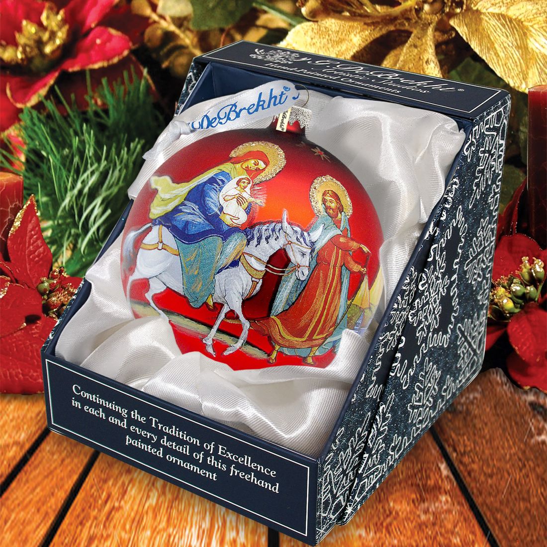 Nativity Ball Glass Ornament by G. DeBrekht - Nativity Holiday Decor - 73213