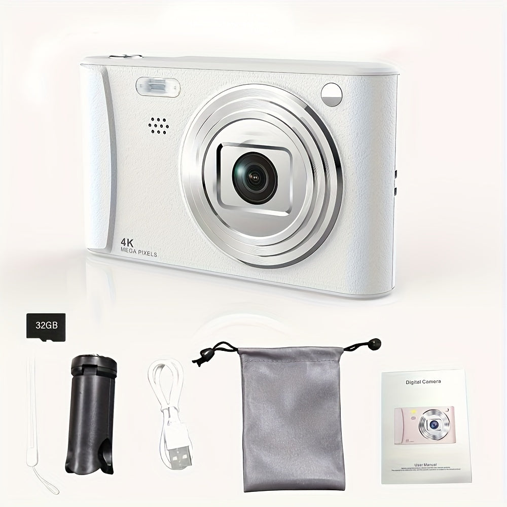 Cámara digital HD 1080P para vlogs | Cámara recargable con pantalla LCD de 2,4 pulgadas para fotografía, ideal para principiantes | Tarjeta TF de 32 GB para fotos, vídeos y webcam. Regalo de Acción de Gracias y Año Nuevo.