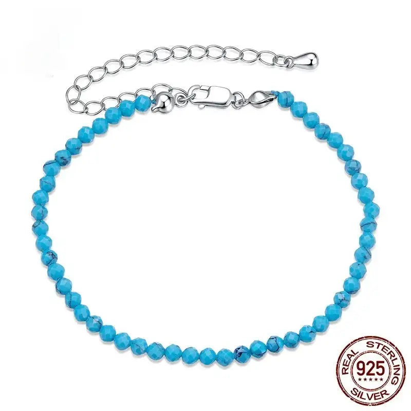 Fashion Turquoise Bracelet Sterling Silver White Gold Plated - Lootquake