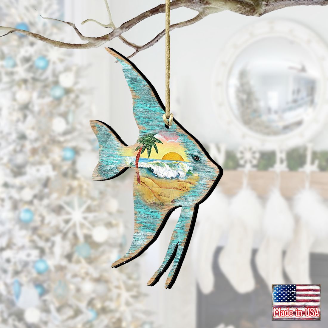 Fish Wooden Ornaments by G. DeBrekht - Coastal Holiday Decor - 8198537