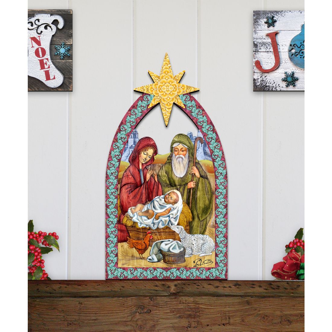 Nativity Manger Star Nativity Door Decor by G. DeBrekht - Nativity Holiday Decor - 8121301H