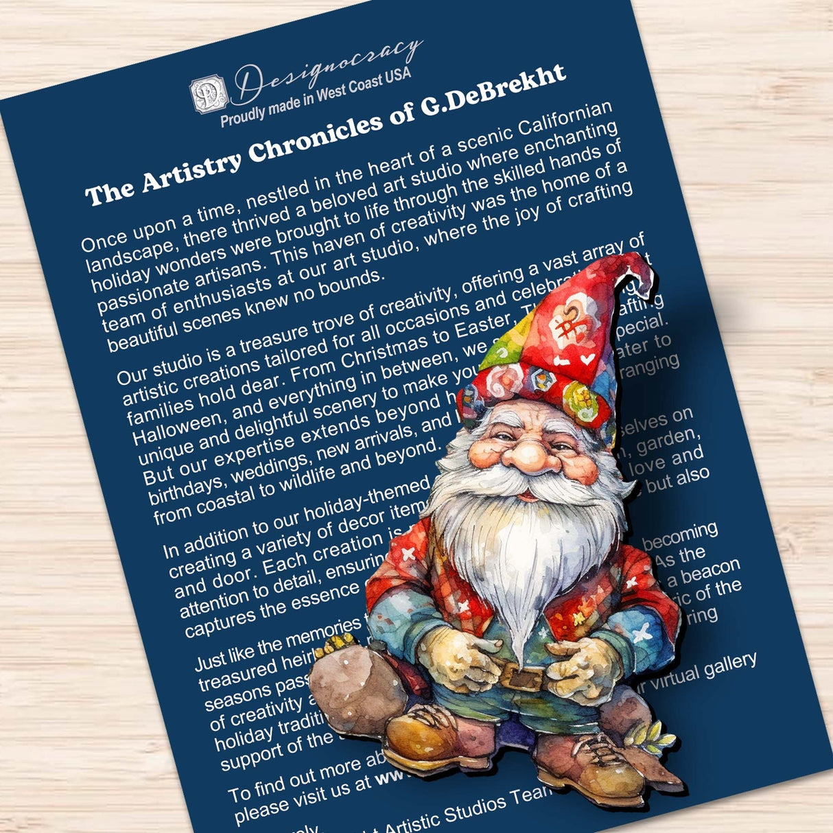 Christmas Gnomes Wooden Clip-on Ornaments Set of 3 by G. Debrekht - Christmas Decor - 8091031C-S3