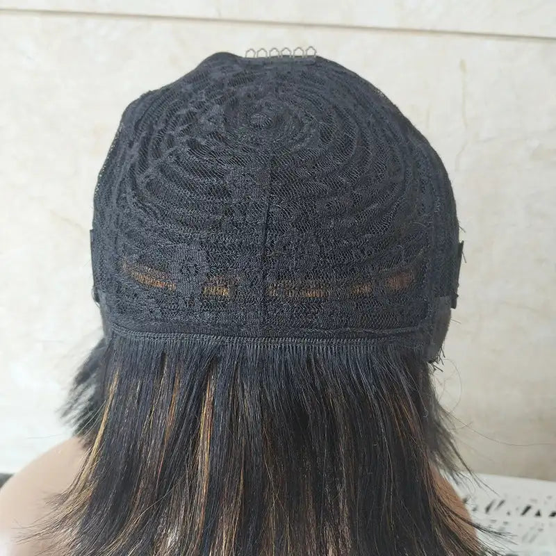 Double Drawn Short Bob Wig Brazilian Human Hair Fringe Wig - Lootquake