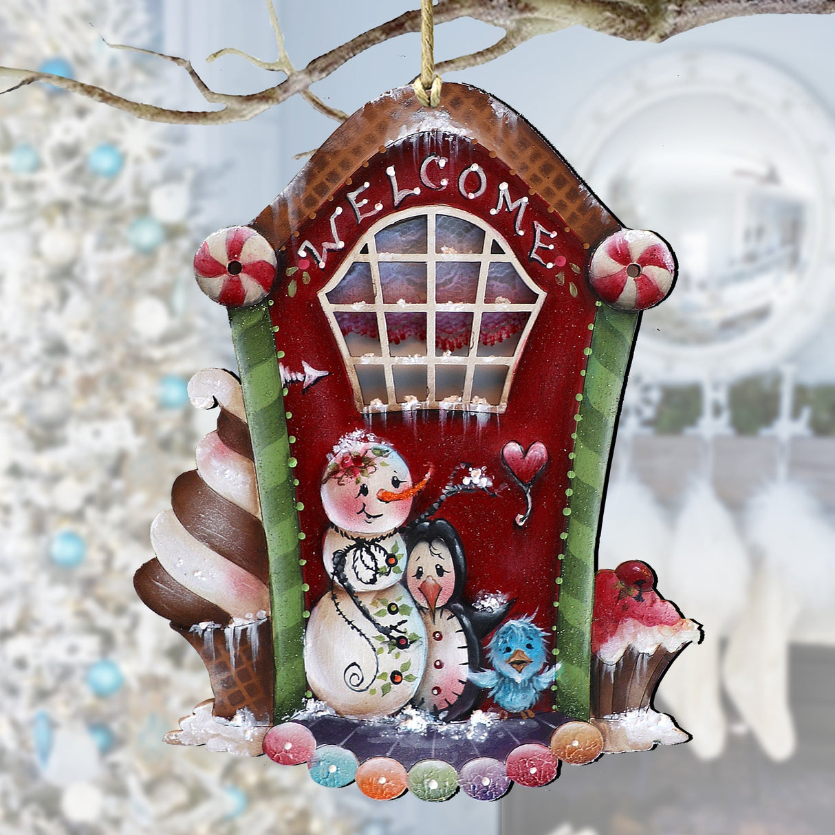 Adornos navideños de madera para una dulce Navidad de Jamie Mills-Price. Decoración navideña de Papá Noel y muñeco de nieve - 8611079-MP