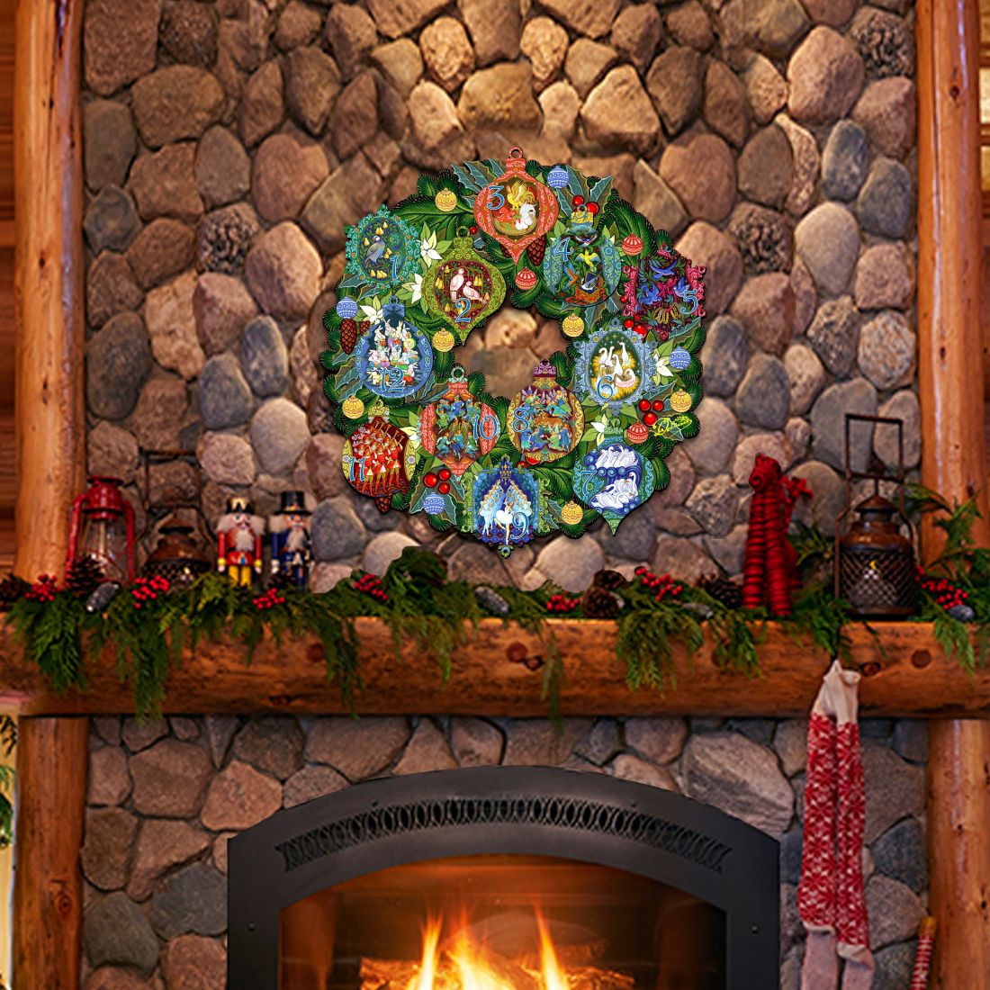 Corona navideña para puerta de los 12 días de G. Debrekht - Decoración navideña - 8185313H