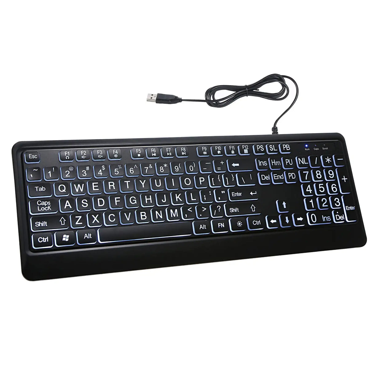 USB Interface Large Print Backlit Wired Keyboard - Lootquake