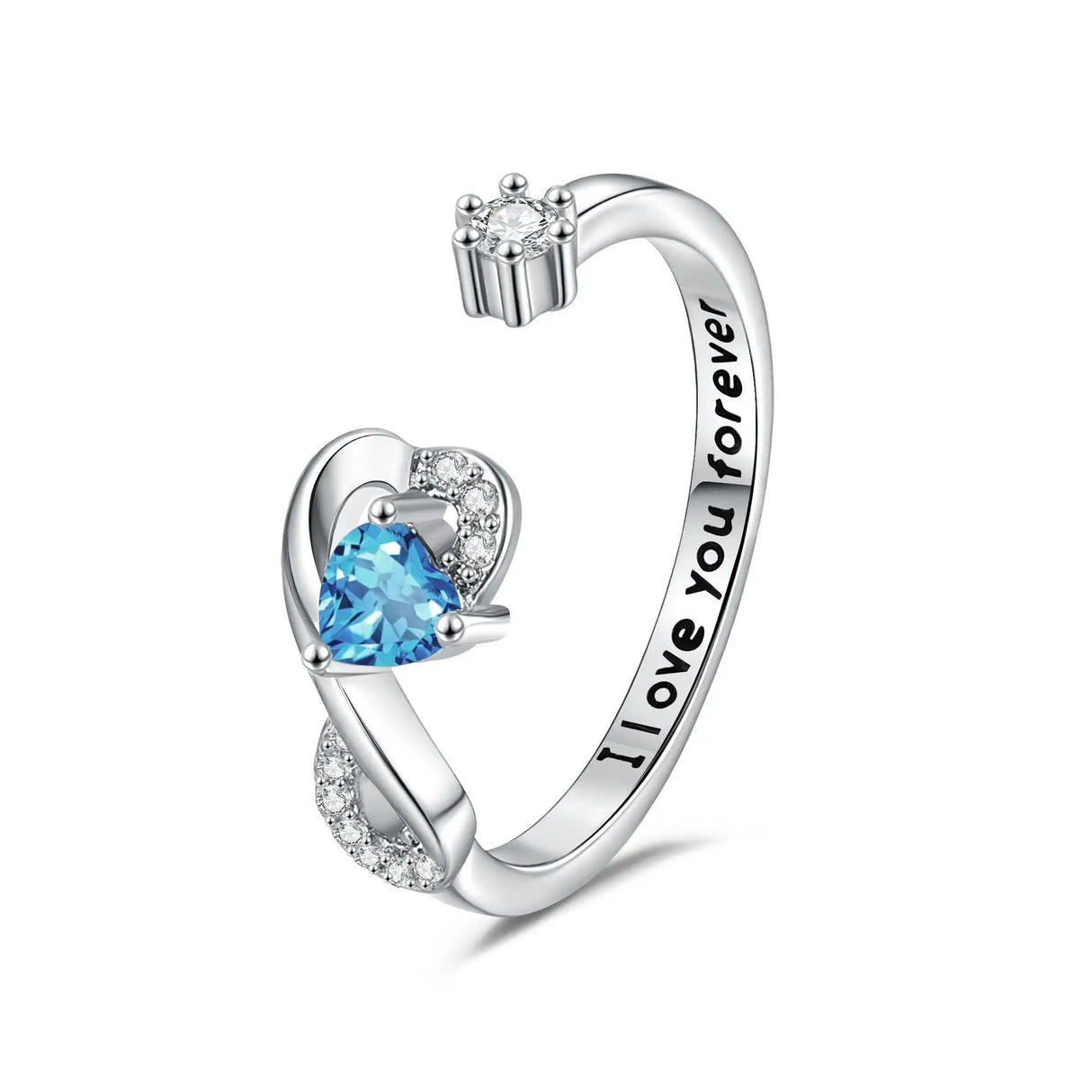 Heart-shaped Birthstone Women's Ring Fashion - Lootquake