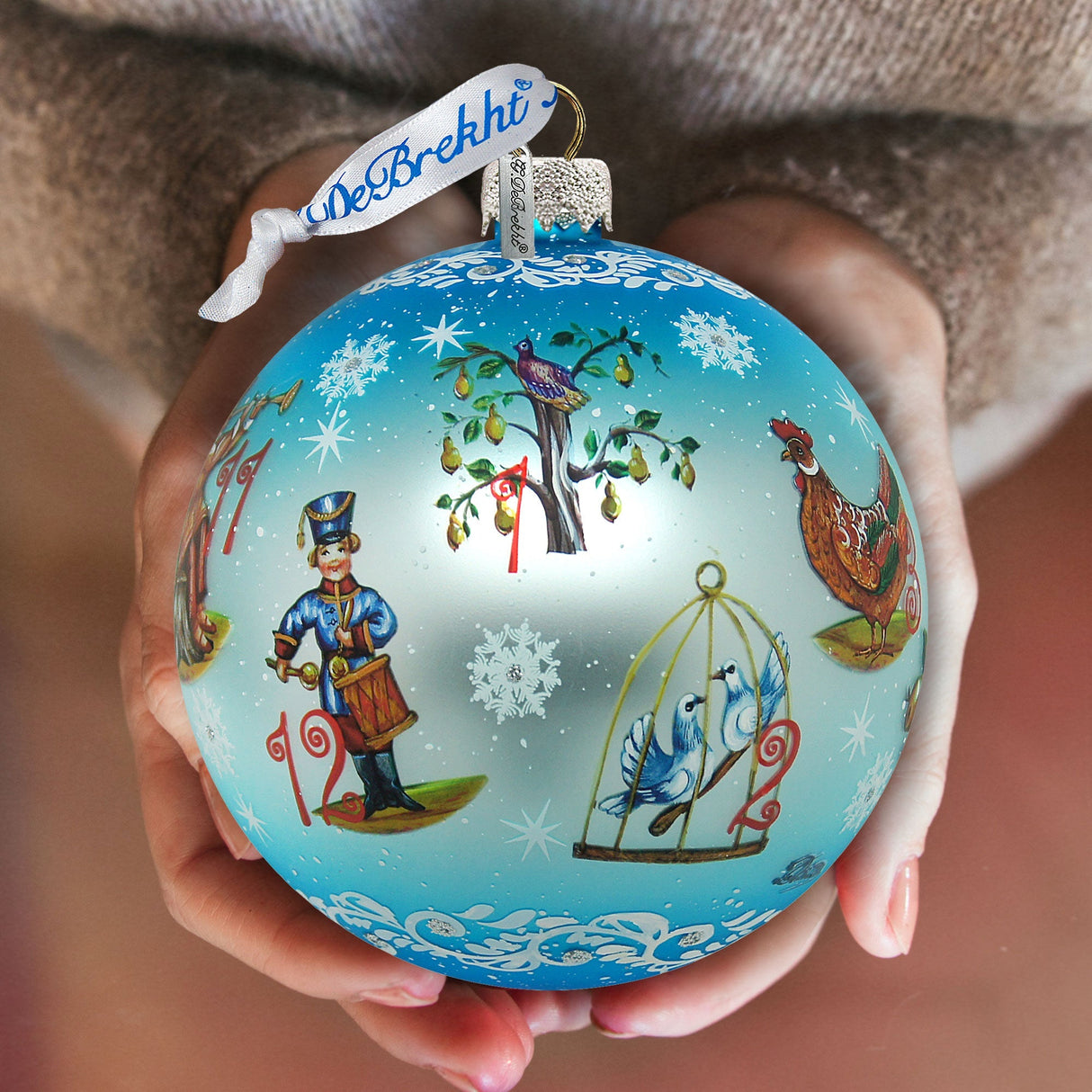 Adorno navideño de cristal de edición limitada de gran tamaño de los 12 días de Navidad - 73861 de G. DeBrekht