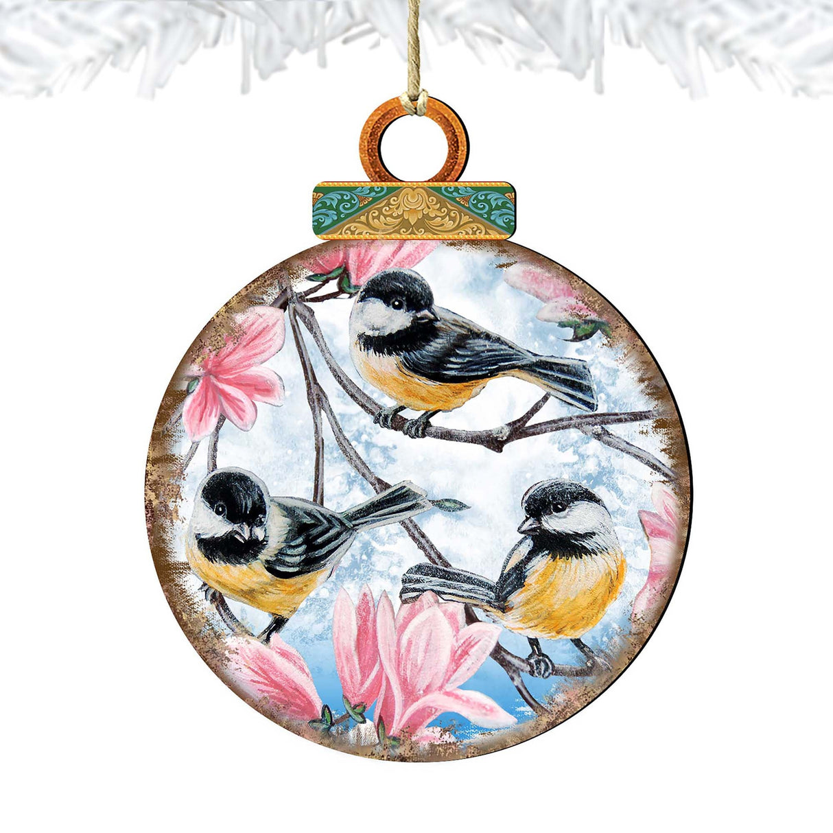 Birds Ball Wooden Ornaments by G. DeBrekht - Christmas Decor - 8025222