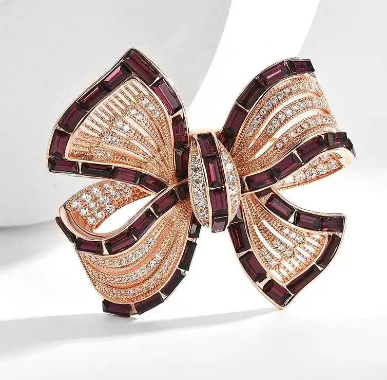 Luxury Purple Alloy Bow Brooch With High-end Feel - Lootquake