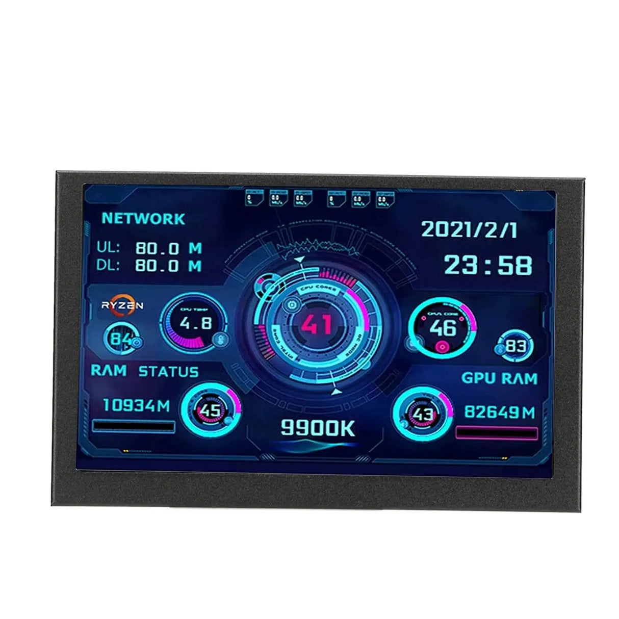 PC CPU Data Monitor 5in IPS USB C TYPE C Temperature Display PC CPU GPU RAM Data Monitor - Lootquake