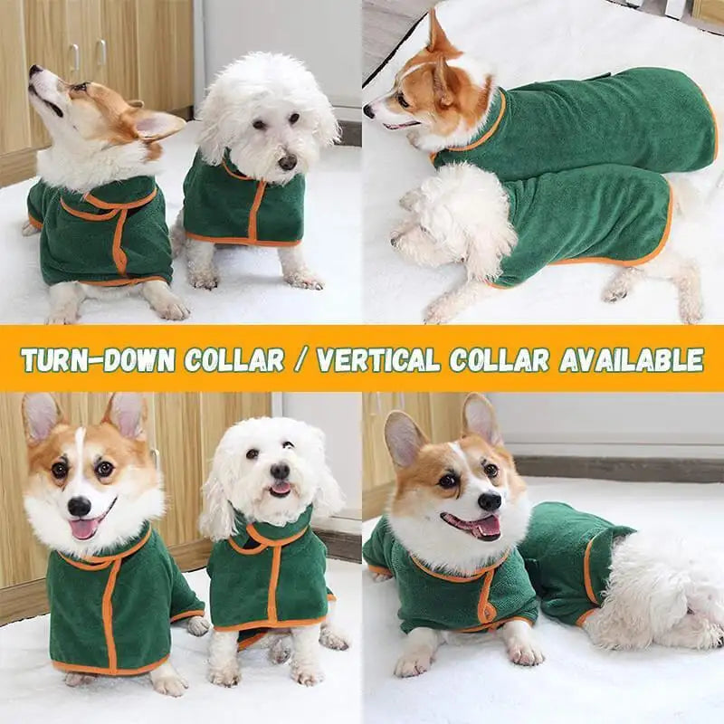Absorbent Pet Bathrobe With Waist-wrapped Microfiber - Lootquake
