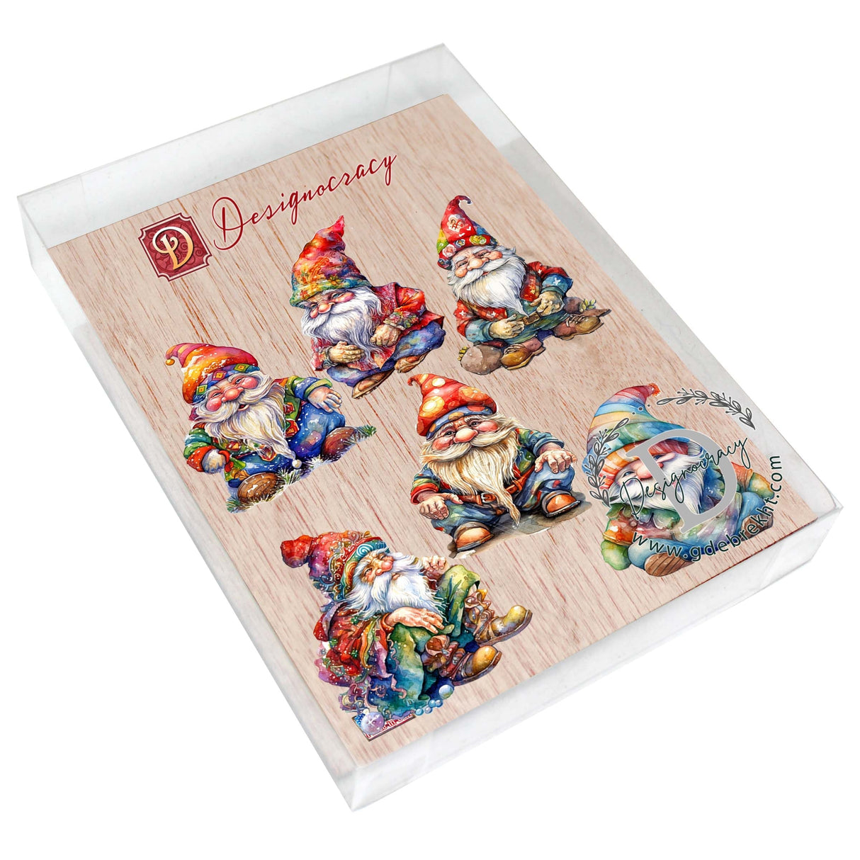 Christmas Gnomes Wooden Magnets Set of 6 by G. Debrekht - Christmas Decor - 8090031G-S6