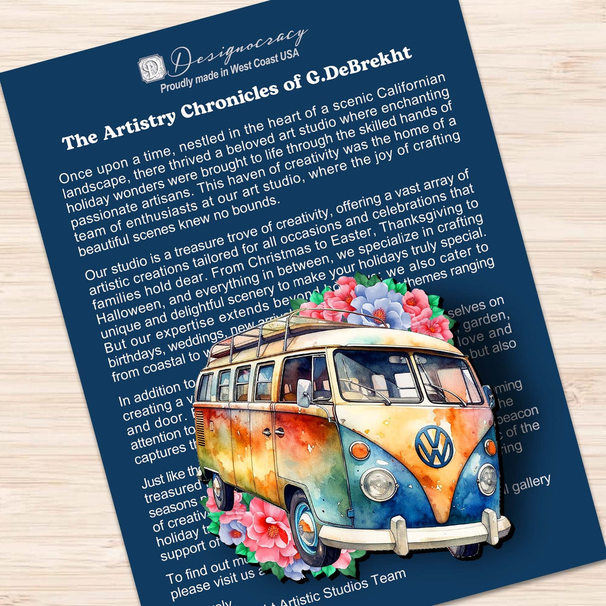 Surf Vans Decorative Wooden Clip-on Ornaments Set of 3 by G. Debrekht - Christmas Decor - 8091040C-S3