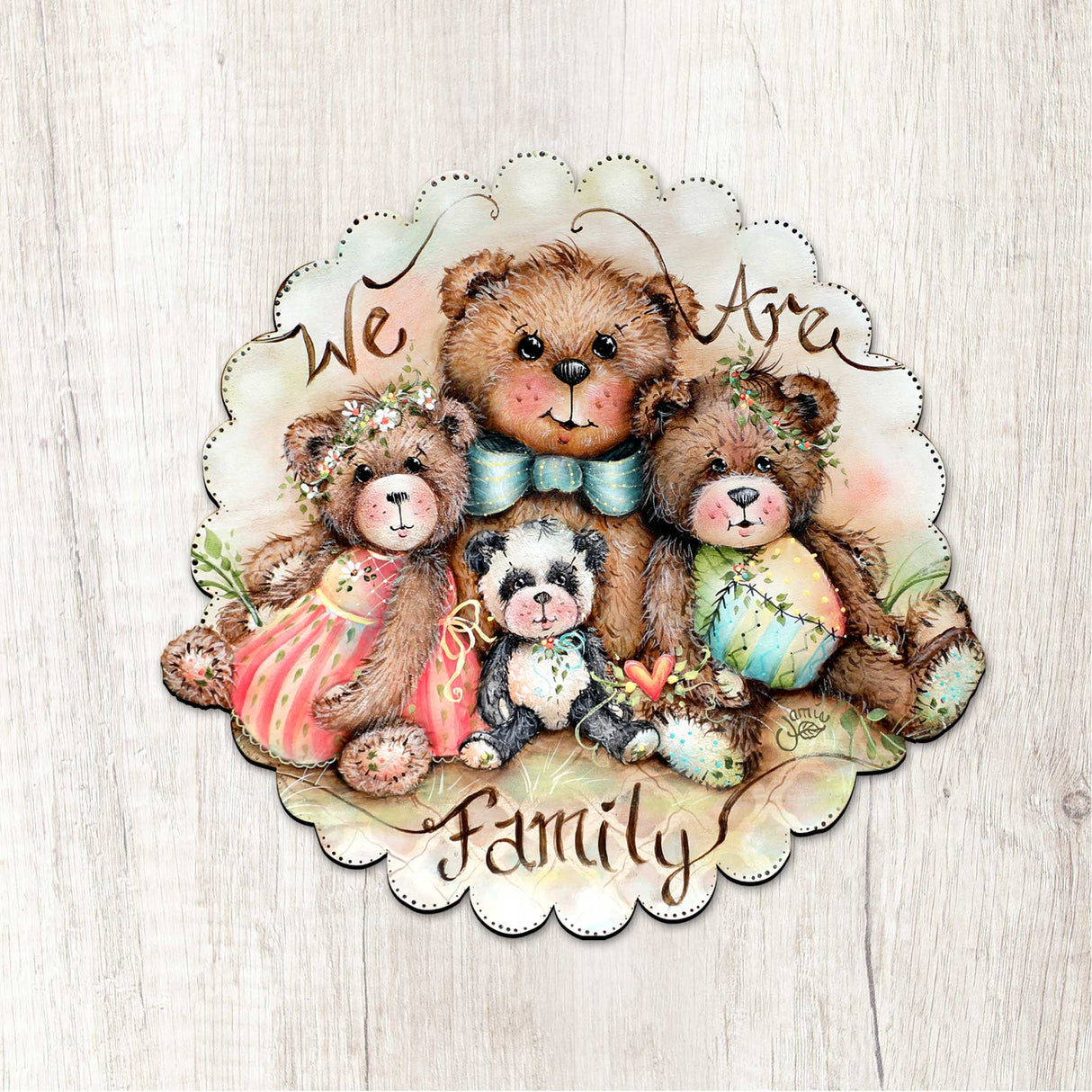 We Are Family Bears Holiday Door Decor by Jamie Mills-Price - Christmas Decor - 8457703H