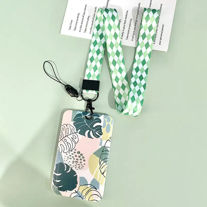 Green Plant Series Simple Fashion Lanyard Card Cover - Lootquake