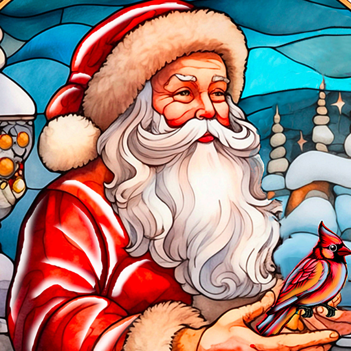 Decoración navideña para puerta de Papá Noel con cardenal rojo de G. Debrekht - Decoración de muñeco de nieve de Papá Noel - 8652807H