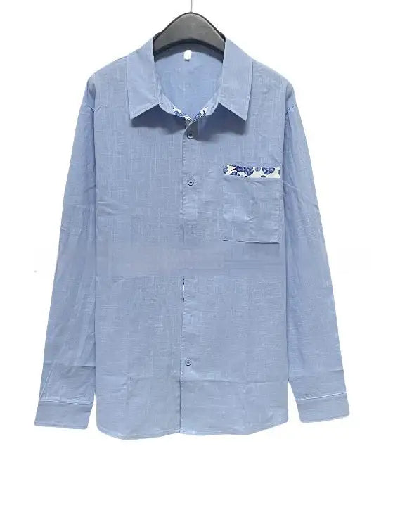 Men's Polo Collar Long-sleeved Casual Shirt - Lootquake