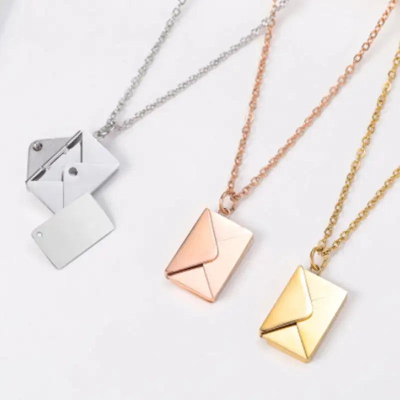 Fashion Jewelry Envelop Necklace Women Lover Letter Pendant Best Gifts For Girlfriend - Lootquake