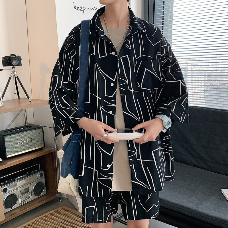 Shirt Five-point Pants Ice Silk Suit - Lootquake