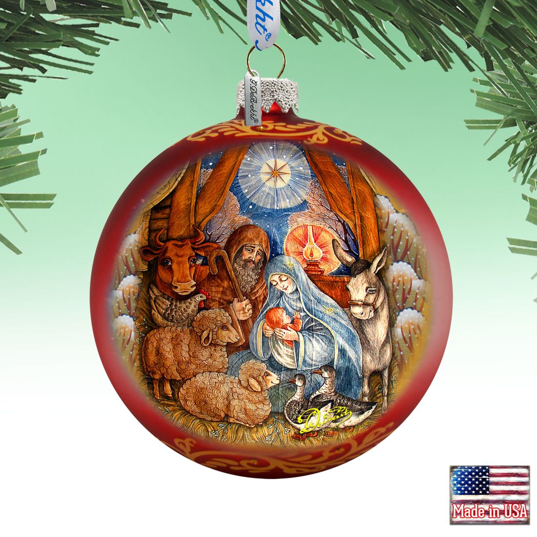 The Birth of the Bright Star Glass Ornament Limited Edition by G. DeBrekht - Nativity Holiday Decor - 73917