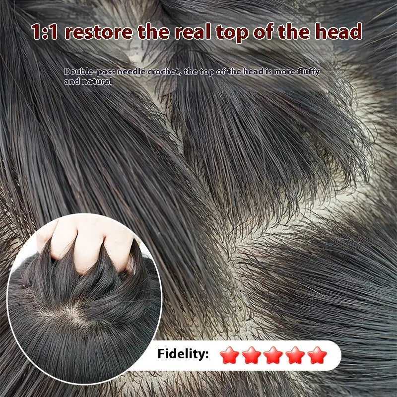 Women's Hand Woven Double Delivery Needle Wig Sheath Real Human Hair Silk Sleeve - Lootquake