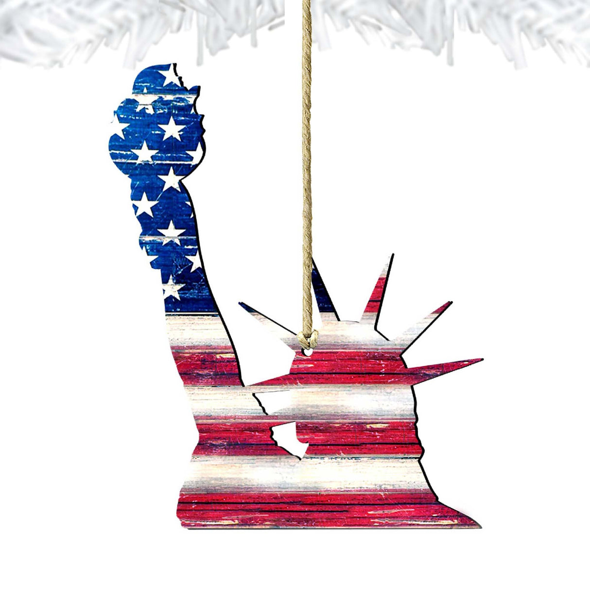 Adornos rústicos de madera de la Estatua de la Libertad - Decoración patriótica estadounidense - 8198918