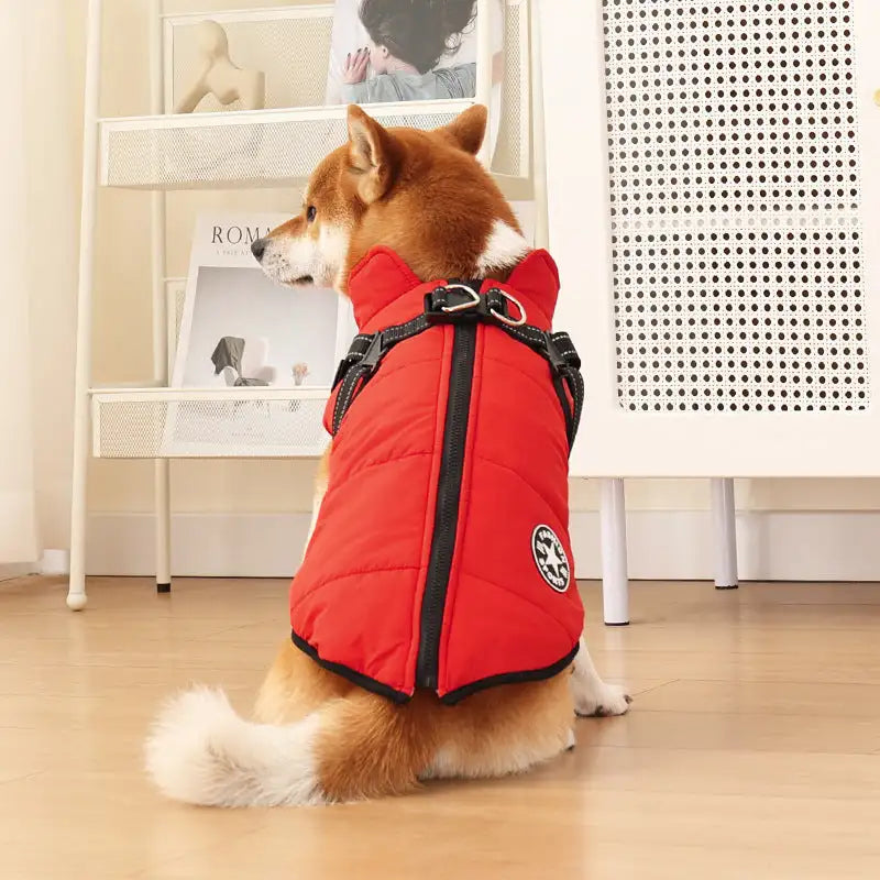 Pet Warm Dog Cotton-padded Clothes Fleece-lined Thickened Reflective Gallus - Lootquake