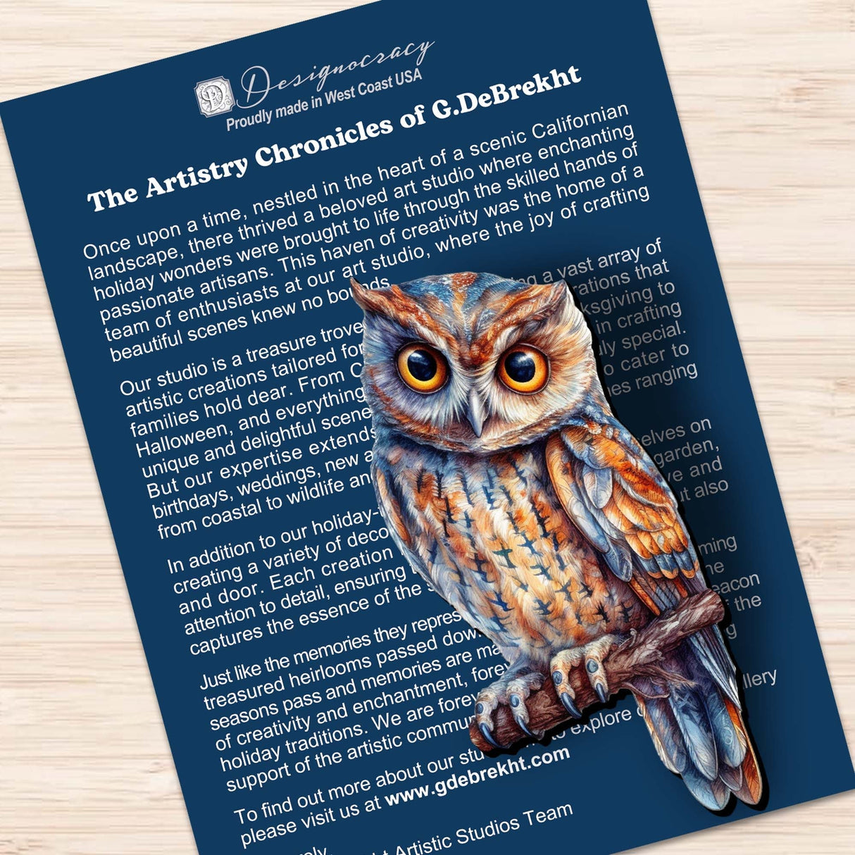 Night Owls Decorative Wooden Clip-on Ornaments Set of 3 by G. Debrekht - Wildlife Decor - 8091004C-S3