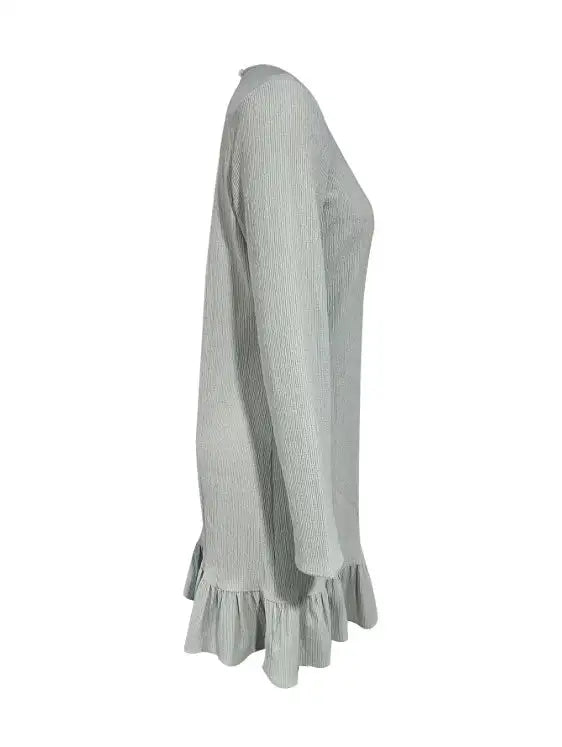 Ladies' Solid Color Lace A-list Casual Long Sleeved Dress - Lootquake