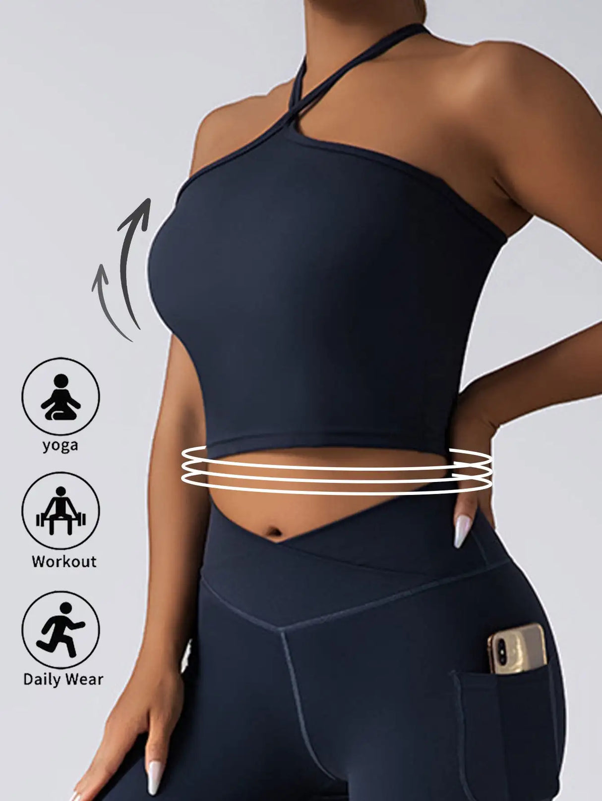 Crop Top With Built In Pads Sports Bras For Women - Lootquake