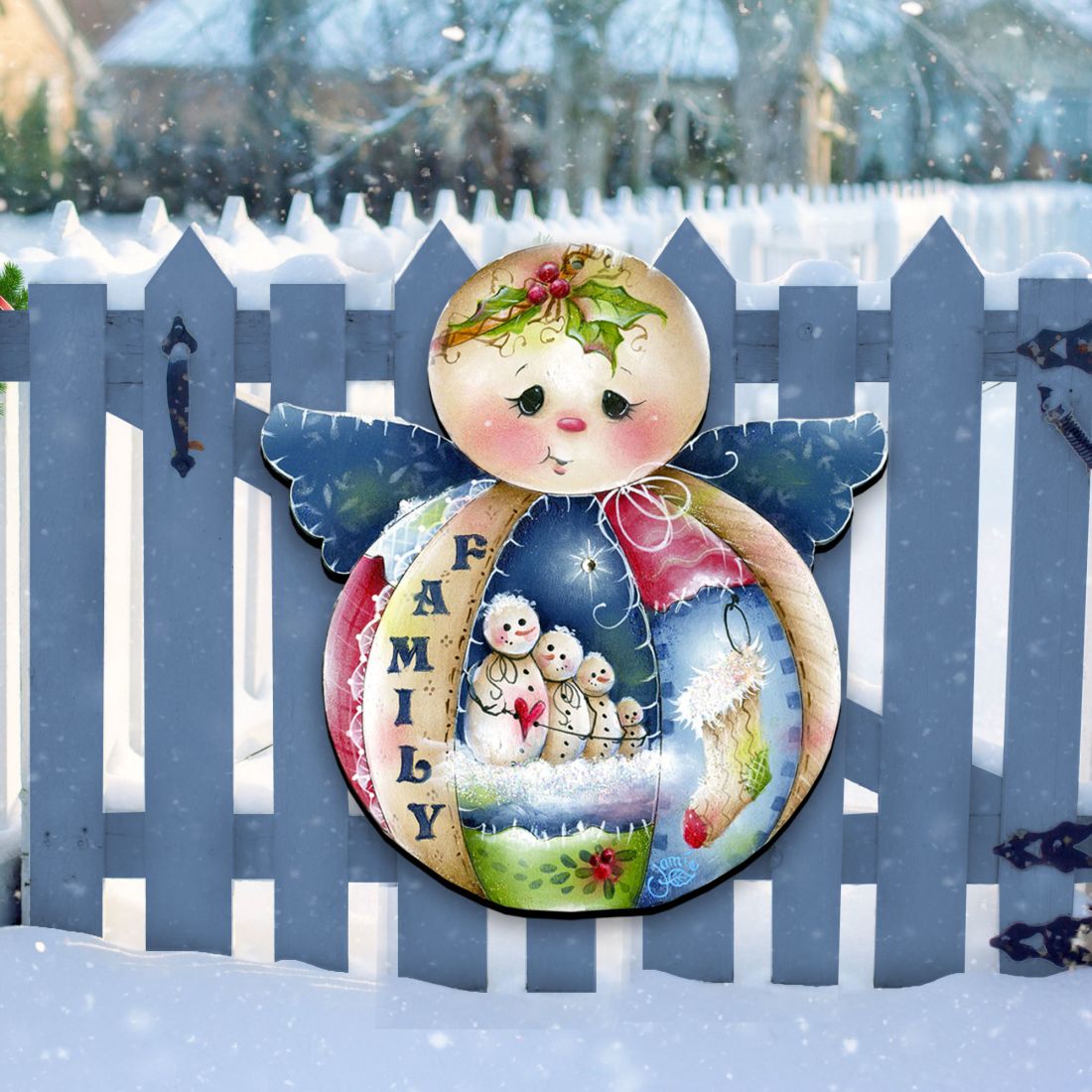 Family Snowman Christmas Door Decor by Jamie Mills-Price - Christmas Santa Snowman Decor - 8457504H