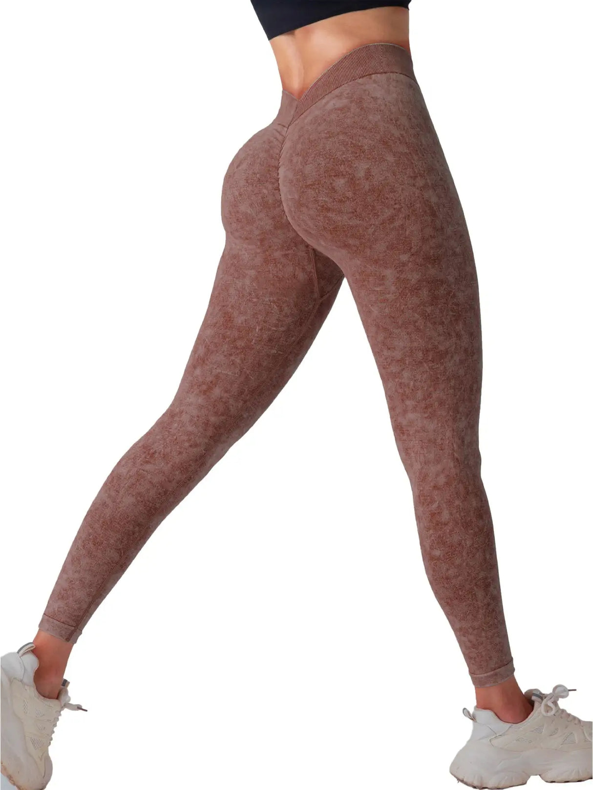 4 Pieces Scrunch Butt Lifting Workout V Back Leggings - Lootquake