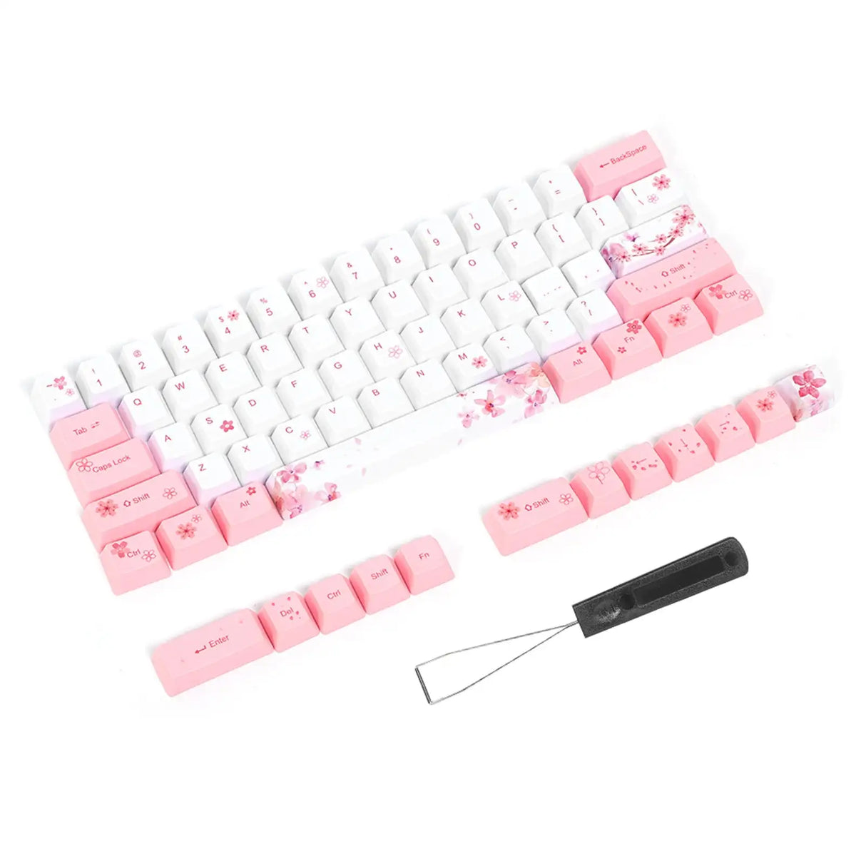 PBT Mechanical Keycaps with Cherry Blossom Design - Lootquake