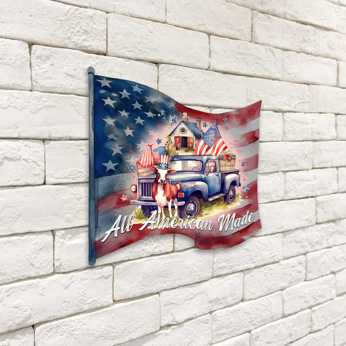 Front door welcome sign American Car flag United we stand All American Made Front porch Patriotic wreath Main entrance banner Red and White Welcome sign - Wooden front porch decor - 933109H