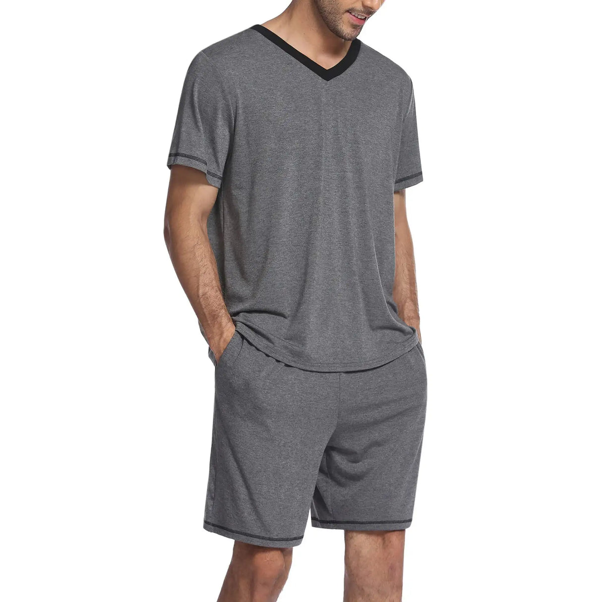 Men's Casual Suit Short-sleeved Shorts Two-piece Set - Lootquake