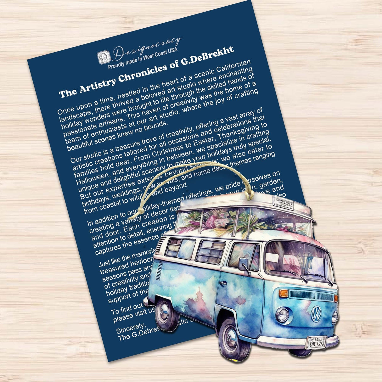 Surf Vans Decorative Wooden Ornaments Set of 3 by G. Debrekht - Coastal Decor - 8091040-S3