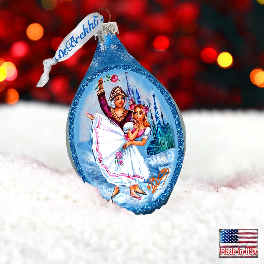 Nutcracker Dance Drop Glass Ornament by G. DeBrekht - Christmas Decor - 757-023